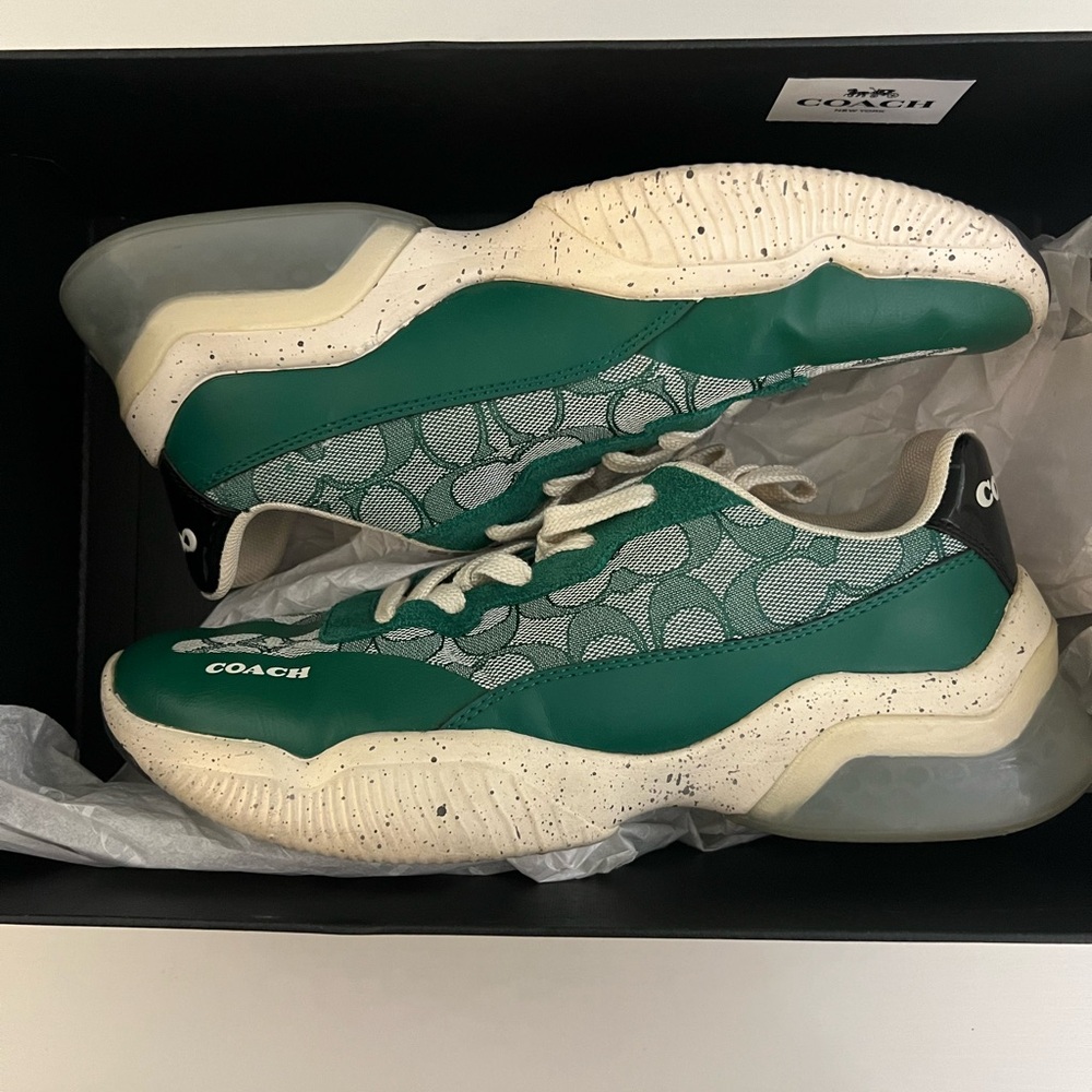 Coach Green and Cream Sneakers Men’s